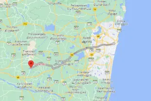 Location of the proposed second airport for Chennai